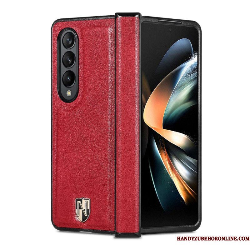 Hoesje voor Samsung Galaxy Z Fold 4 Caseno Leren Patch