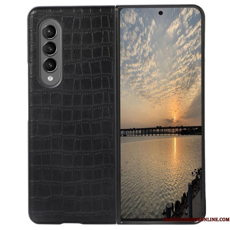 Hoesje voor Samsung Galaxy Z Fold 4 Imitatie Krokodillenleer