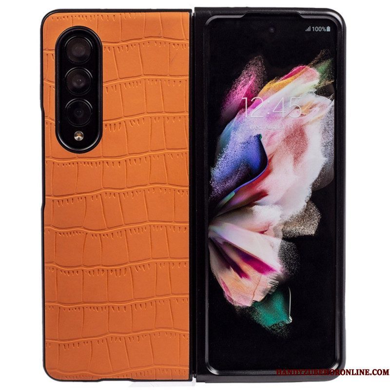 Hoesje voor Samsung Galaxy Z Fold 4 In Reliëf Gemaakte Krokodil