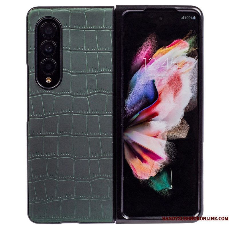 Hoesje voor Samsung Galaxy Z Fold 4 In Reliëf Gemaakte Krokodil