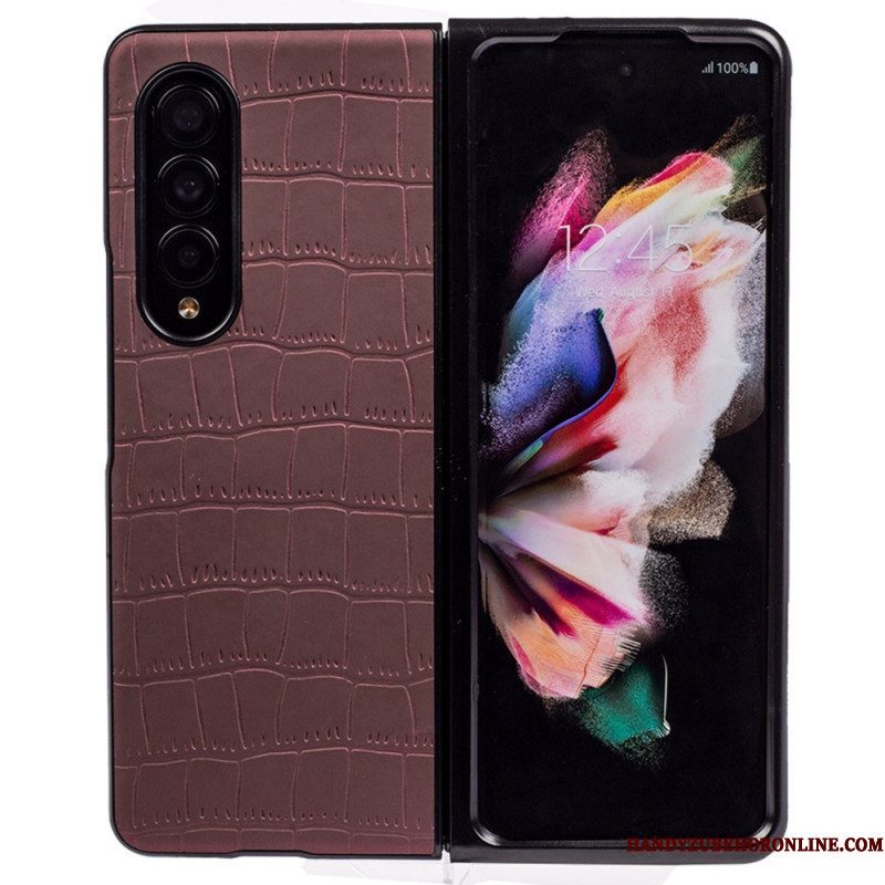 Hoesje voor Samsung Galaxy Z Fold 4 In Reliëf Gemaakte Krokodil