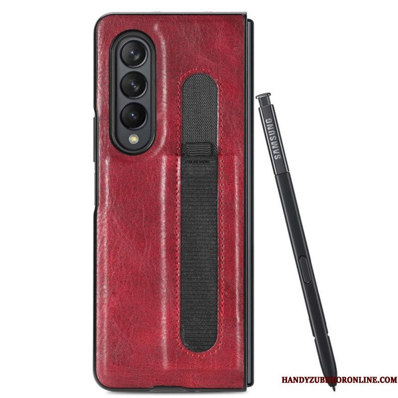 Hoesje voor Samsung Galaxy Z Fold 4 Stylus Van Kunstleer