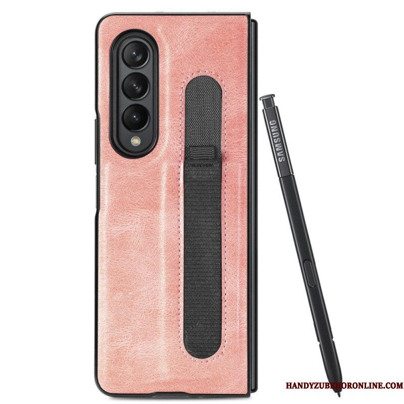 Hoesje voor Samsung Galaxy Z Fold 4 Stylus Van Kunstleer