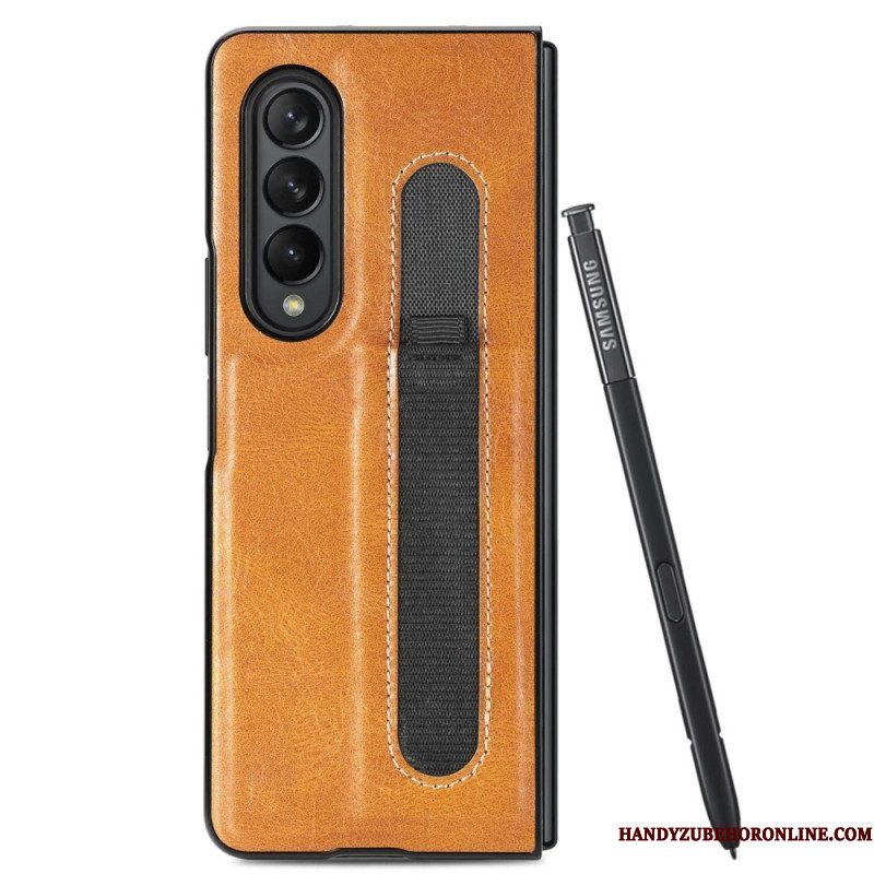 Hoesje voor Samsung Galaxy Z Fold 4 Stylus Van Kunstleer