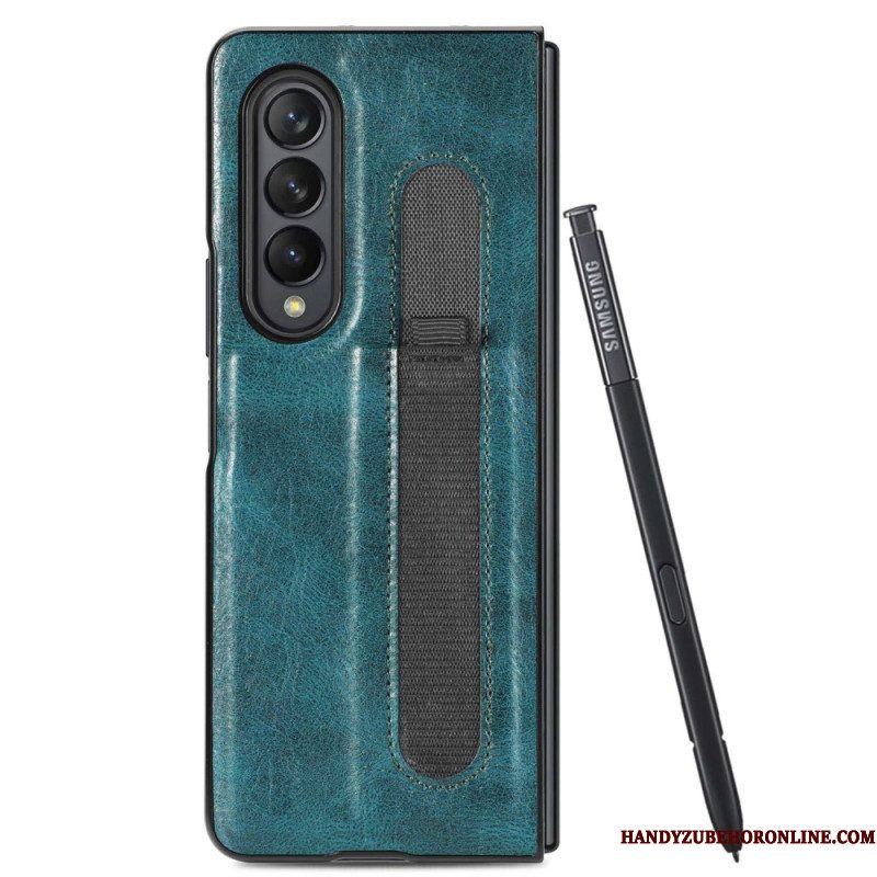 Hoesje voor Samsung Galaxy Z Fold 4 Stylus Van Kunstleer