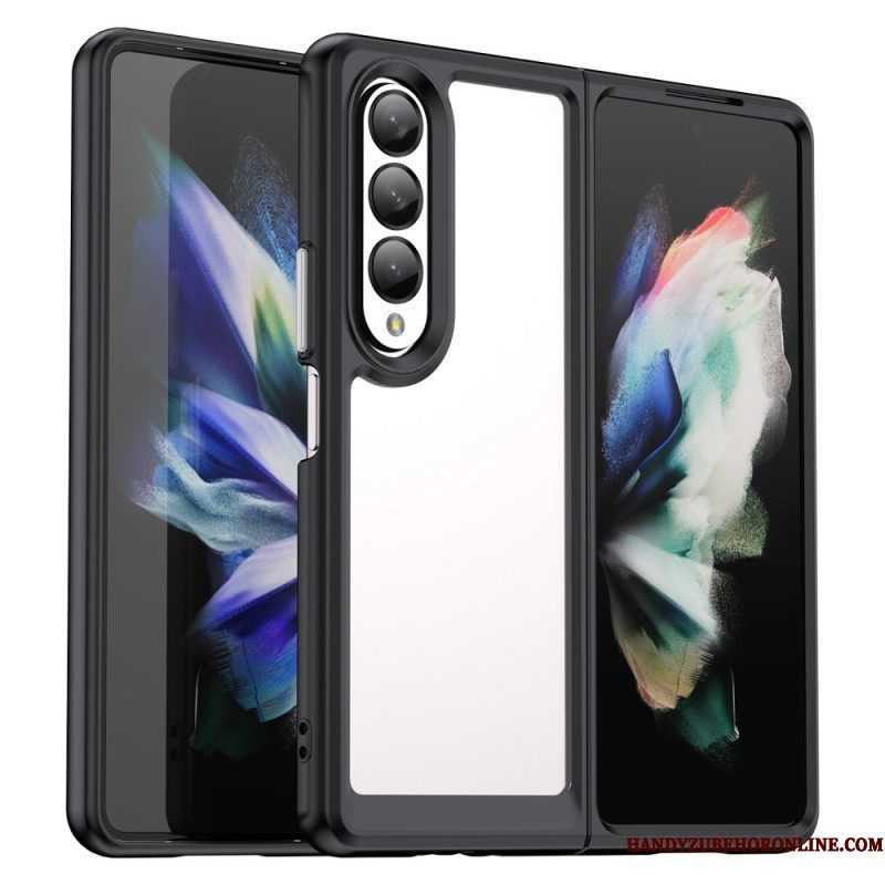 Hoesje voor Samsung Galaxy Z Fold 4 Transparant Gekleurde Randen