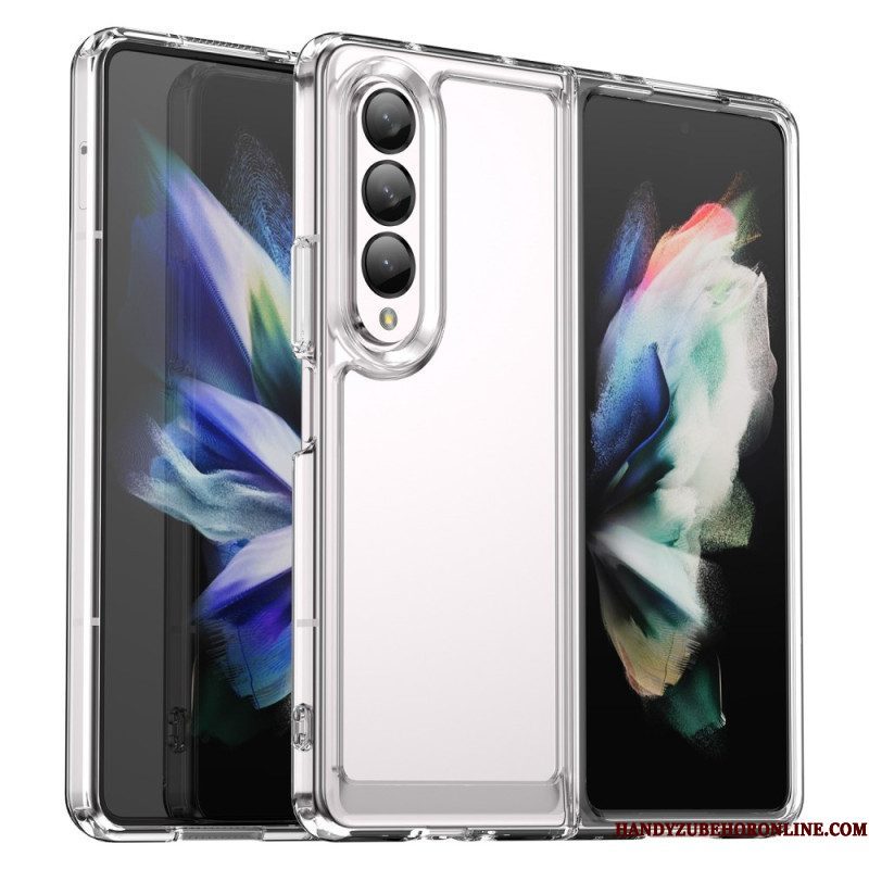 Hoesje voor Samsung Galaxy Z Fold 4 Transparant Gekleurde Randen