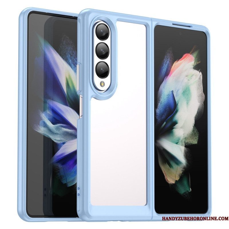 Hoesje voor Samsung Galaxy Z Fold 4 Transparant Gekleurde Randen