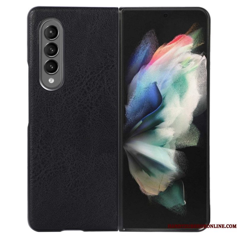 Hoesje voor Samsung Galaxy Z Fold 4 Tweekleurig Kunstleer Met Textuur