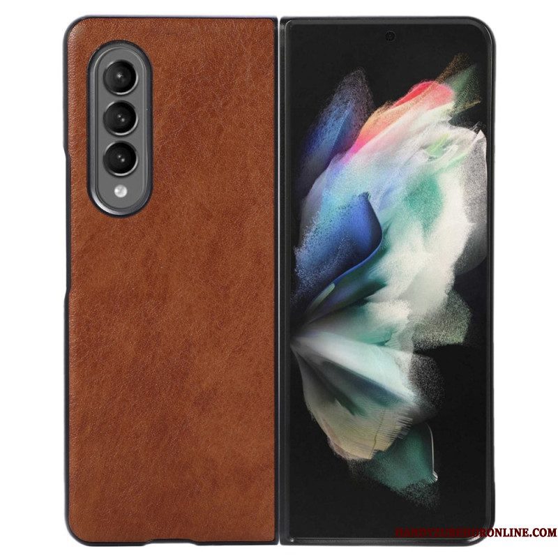 Hoesje voor Samsung Galaxy Z Fold 4 Tweekleurig Kunstleer Met Textuur