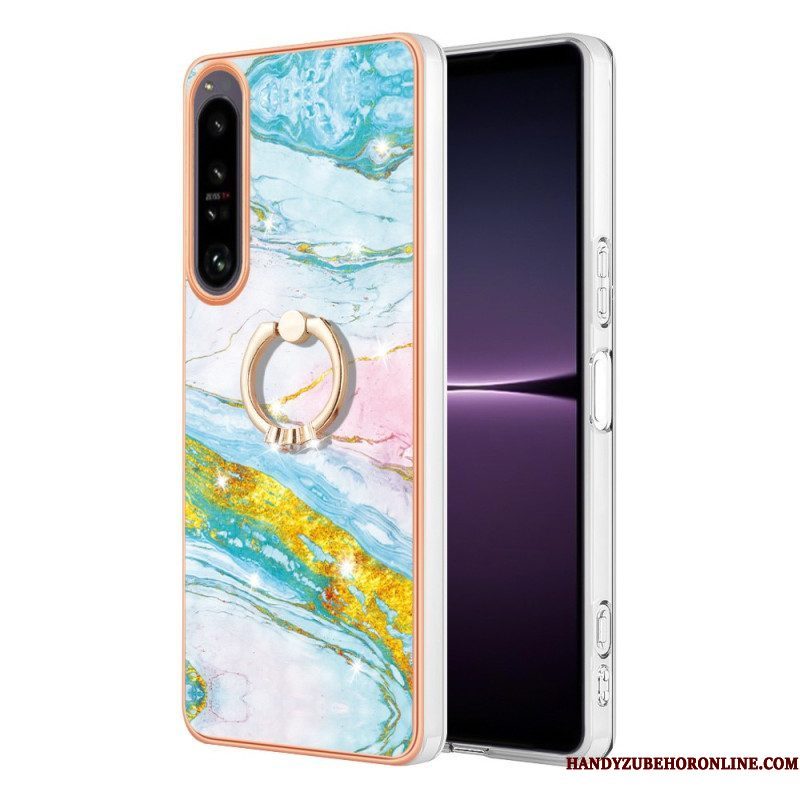 Hoesje voor Sony Xperia 1 IV Marmer Met Ringsteun