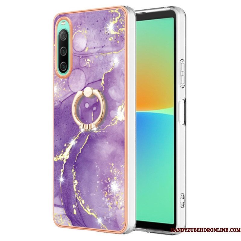 Hoesje voor Sony Xperia 10 IV Marmer Met Ringsteun