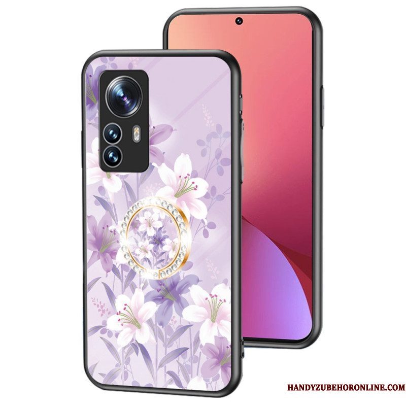 Hoesje voor Xiaomi 12 / 12X Gehard Glas Met Bloemenring