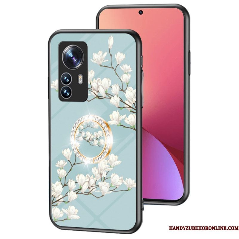 Hoesje voor Xiaomi 12 / 12X Gehard Glas Met Bloemenring