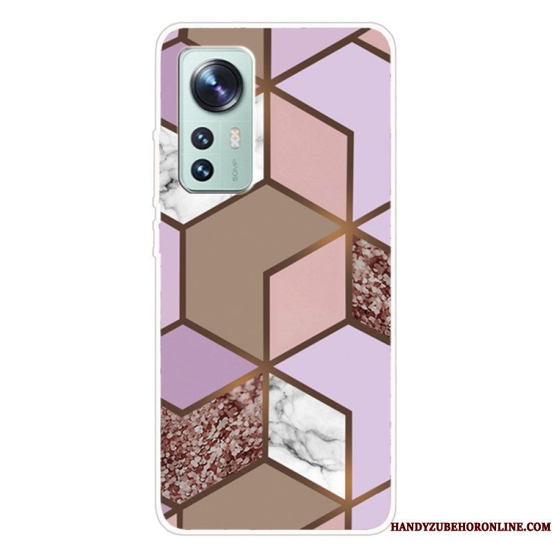 Hoesje voor Xiaomi 12 / 12X Siliconen Marmeren Geometrie