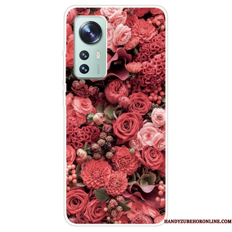 Hoesje voor Xiaomi 12 Pro Siliconen Bloemenvariatie