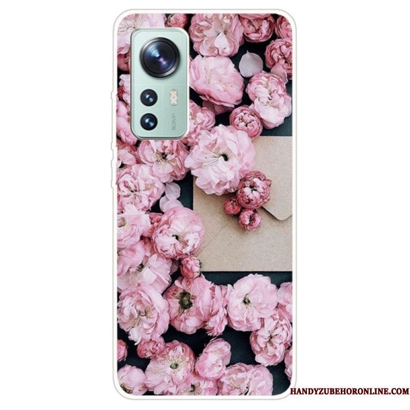 Hoesje voor Xiaomi 12 Pro Siliconen Bloemenvariatie