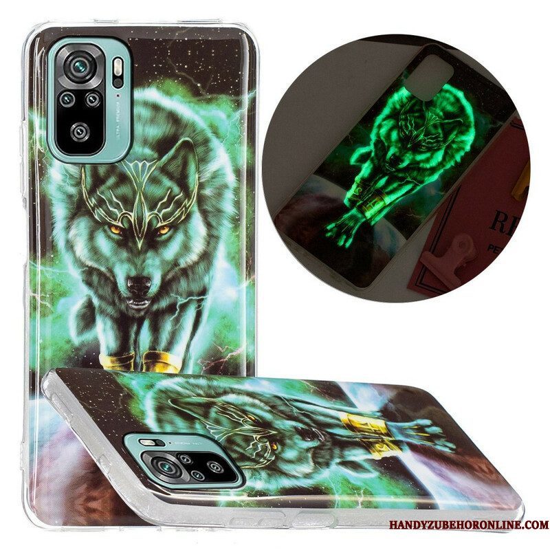 Hoesje voor Xiaomi Redmi Note 10 / 10S Fluorescerende Wolf-serie