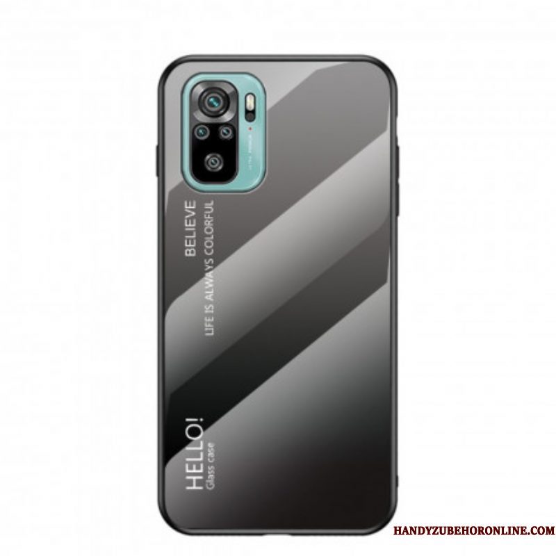 Hoesje voor Xiaomi Redmi Note 10 / 10S Gehard Glas Hallo