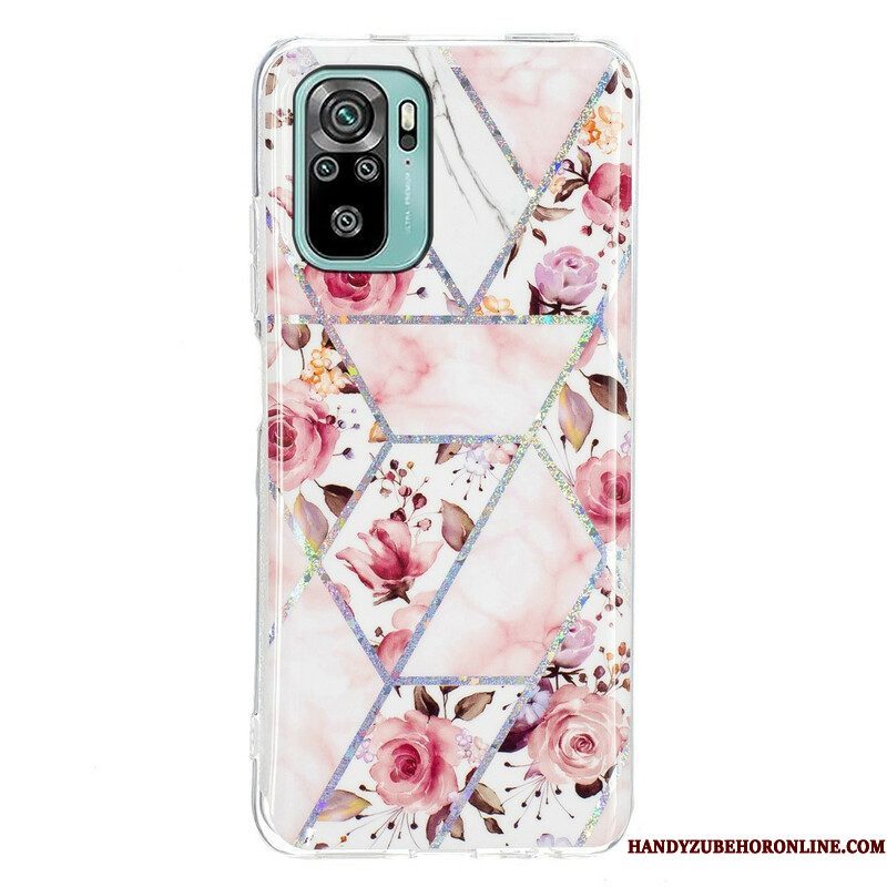 Hoesje voor Xiaomi Redmi Note 10 / 10S Gemarmerde Bloemen