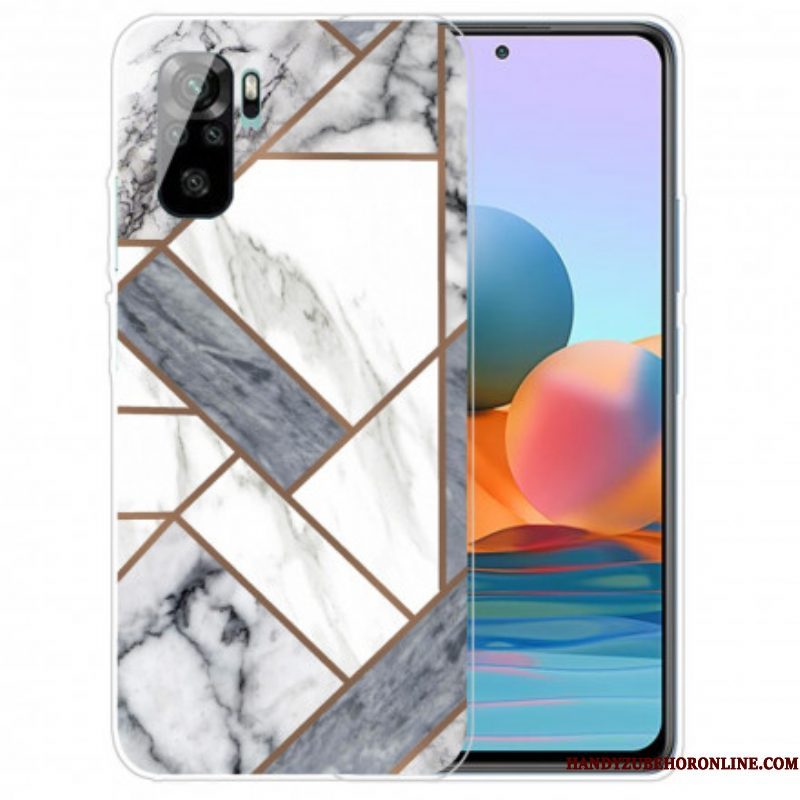 Hoesje voor Xiaomi Redmi Note 10 / 10S Marmer Met Intense Geometrie