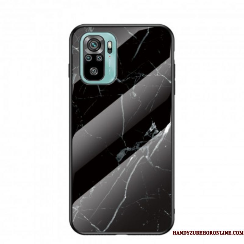 Hoesje voor Xiaomi Redmi Note 10 / 10S Marmeren Kleuren Gehard Glas