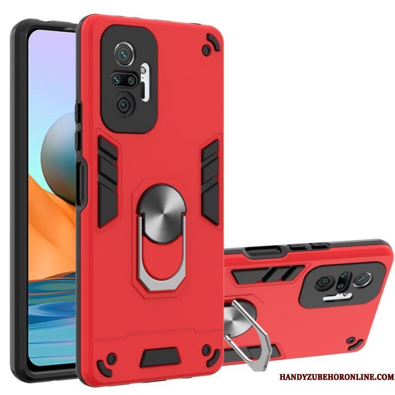 Hoesje voor Xiaomi Redmi Note 10 Pro Afneembare Ring-support Metallic