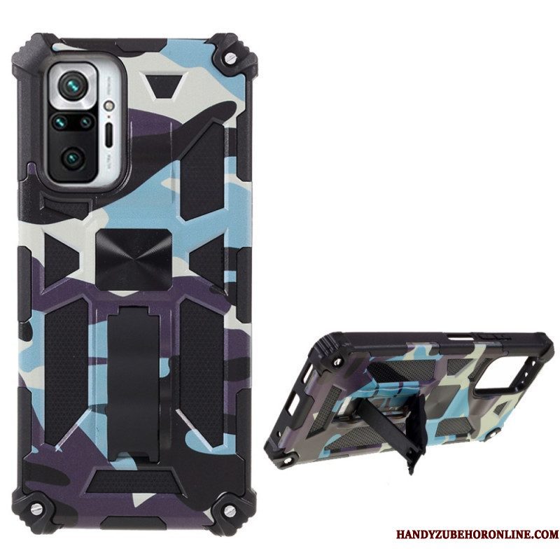 Hoesje voor Xiaomi Redmi Note 10 Pro Camouflage Verwijderbare Ondersteuning