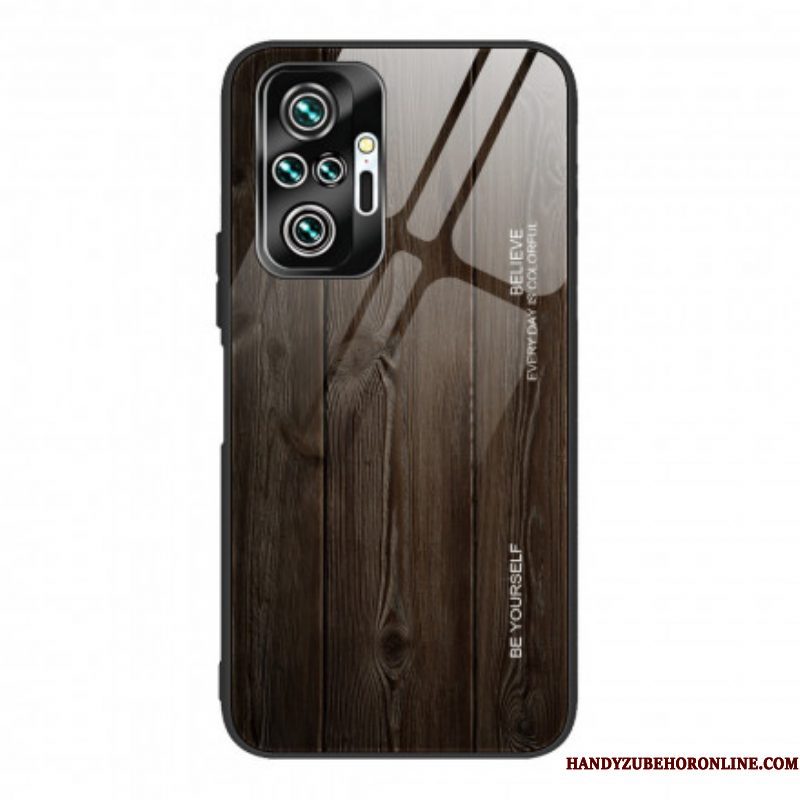 Hoesje voor Xiaomi Redmi Note 10 Pro Houtdesign Gehard Glas