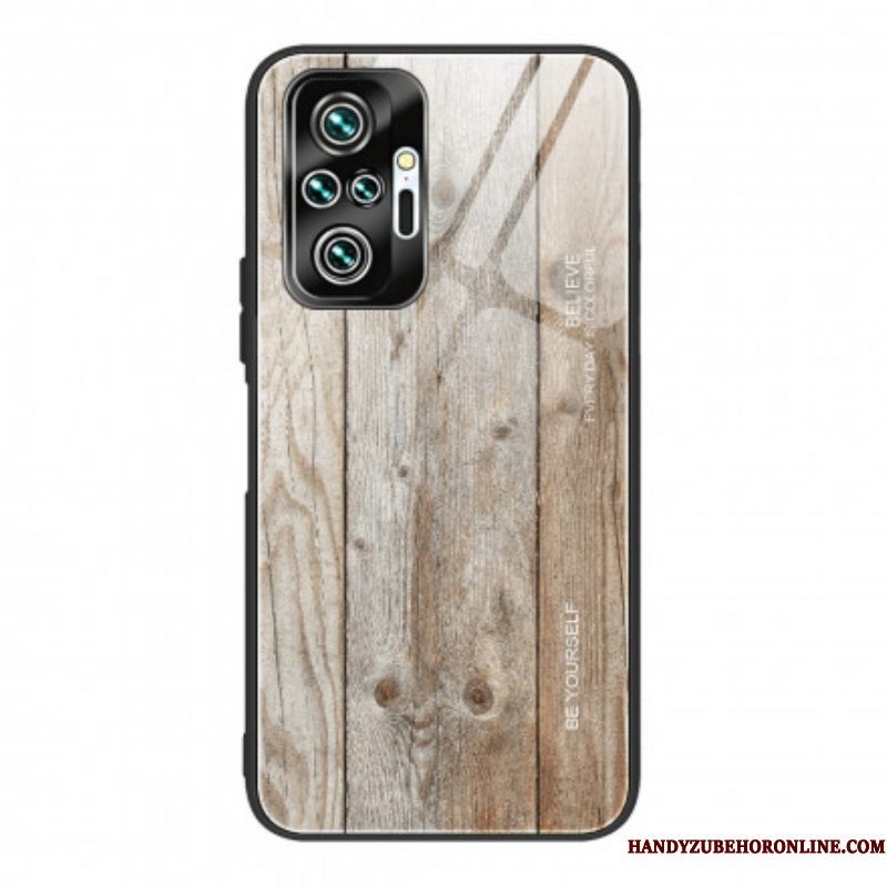 Hoesje voor Xiaomi Redmi Note 10 Pro Houtdesign Gehard Glas