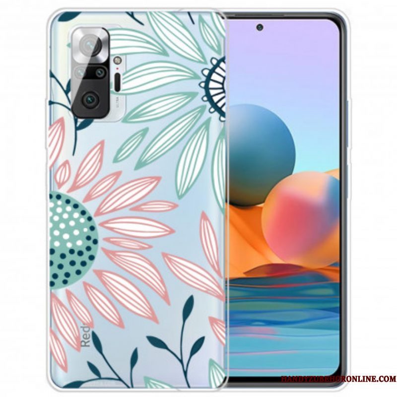 Hoesje voor Xiaomi Redmi Note 10 Pro Transparante Één Bloem