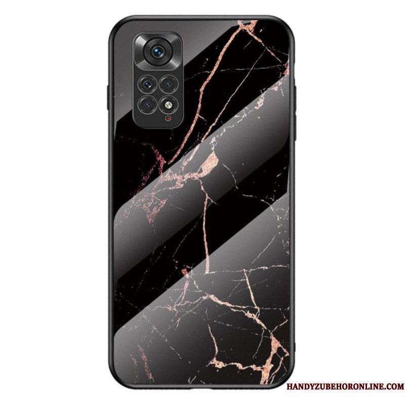 Hoesje voor Xiaomi Redmi Note 11 / 11S Marmeren Kleuren Gehard Glas