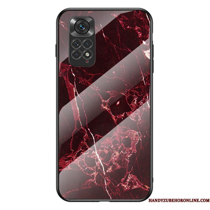 Hoesje voor Xiaomi Redmi Note 11 / 11S Marmeren Kleuren Gehard Glas