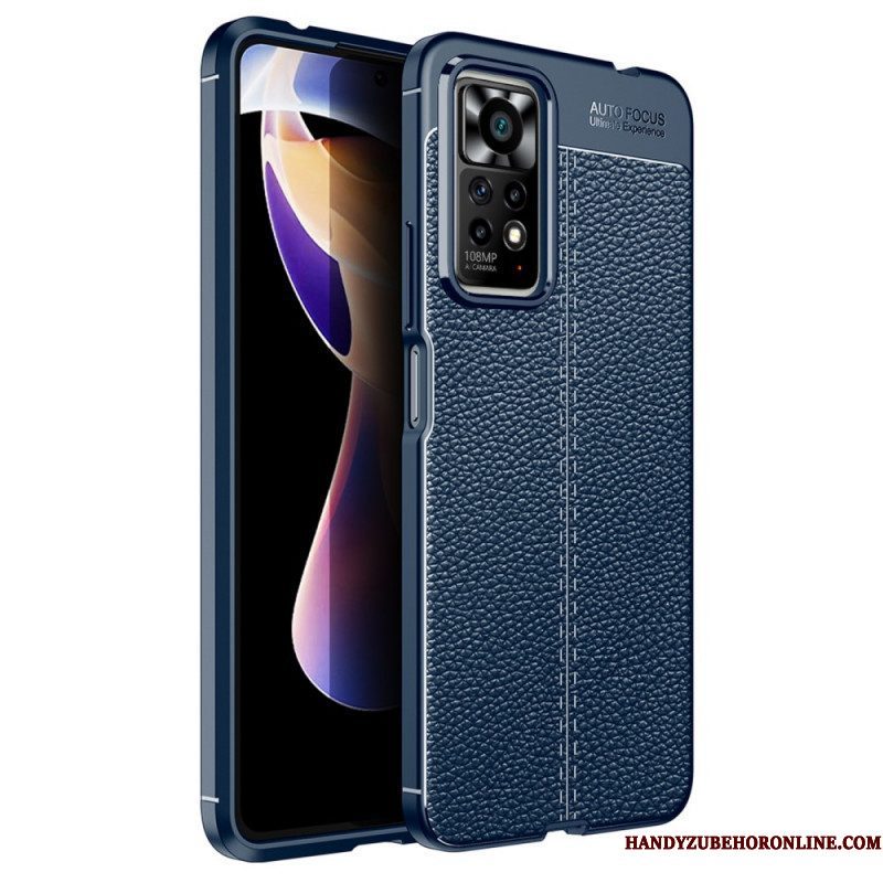 Hoesje voor Xiaomi Redmi Note 11 Pro / 11 Pro 5G Dubbellijnig Litchi-leereffect