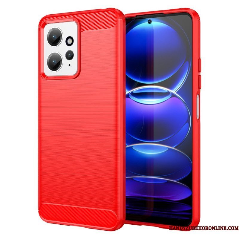 Hoesje voor Xiaomi Redmi Note 12 4G Geborstelde Koolstofvezel