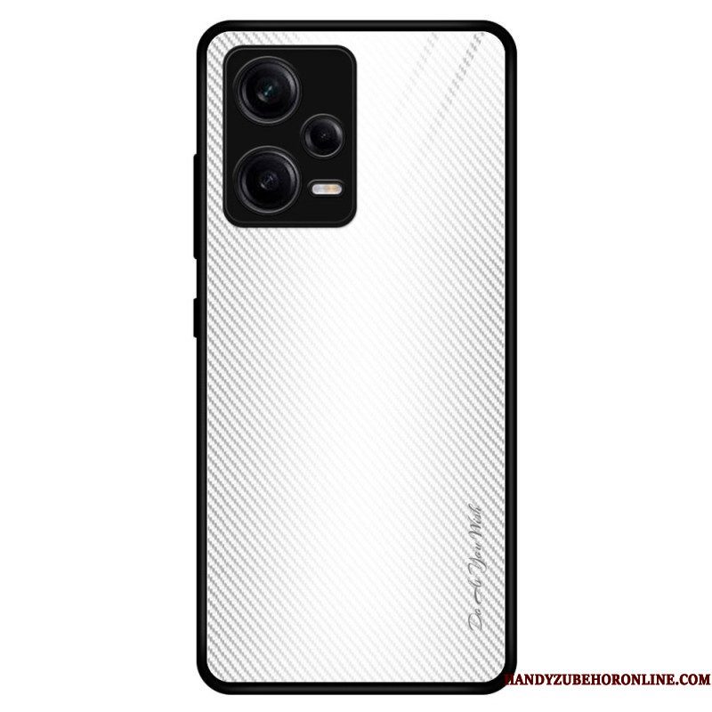 Hoesje voor Xiaomi Redmi Note 12 Pro Koolstofvezel Gehard Glas