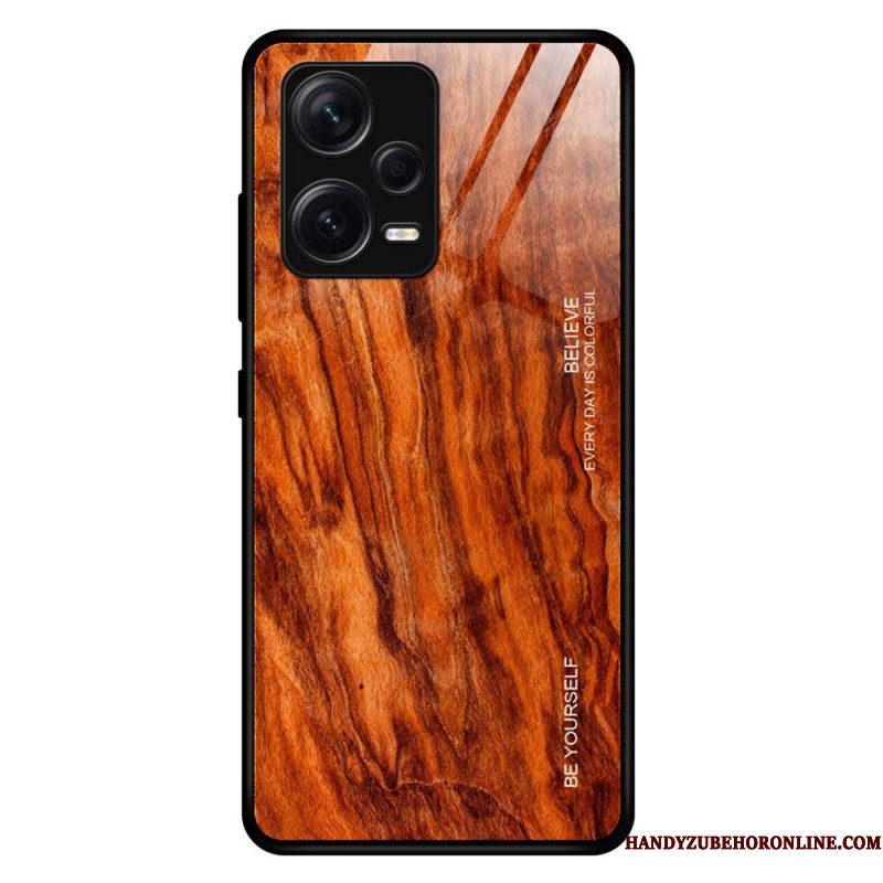 Hoesje voor Xiaomi Redmi Note 12 Pro Plus Houtdesign Gehard Glas