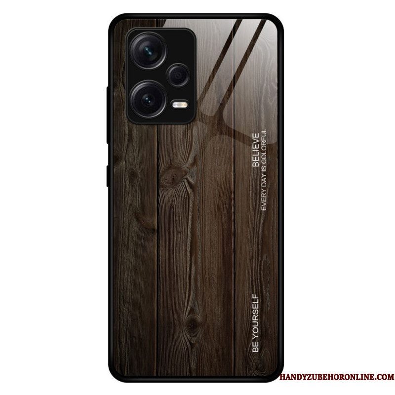 Hoesje voor Xiaomi Redmi Note 12 Pro Plus Houtdesign Gehard Glas