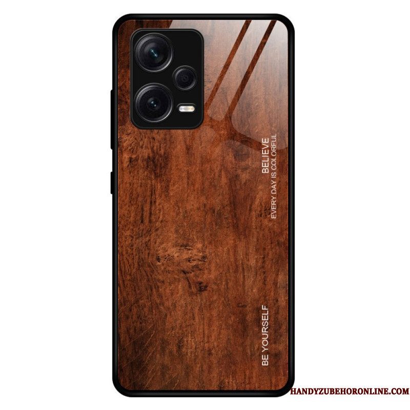 Hoesje voor Xiaomi Redmi Note 12 Pro Plus Houtdesign Gehard Glas