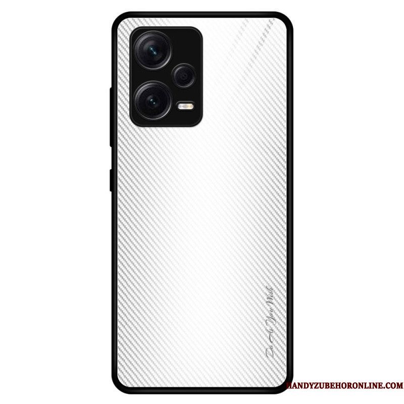 Hoesje voor Xiaomi Redmi Note 12 Pro Plus Koolstofvezel Gehard Glas