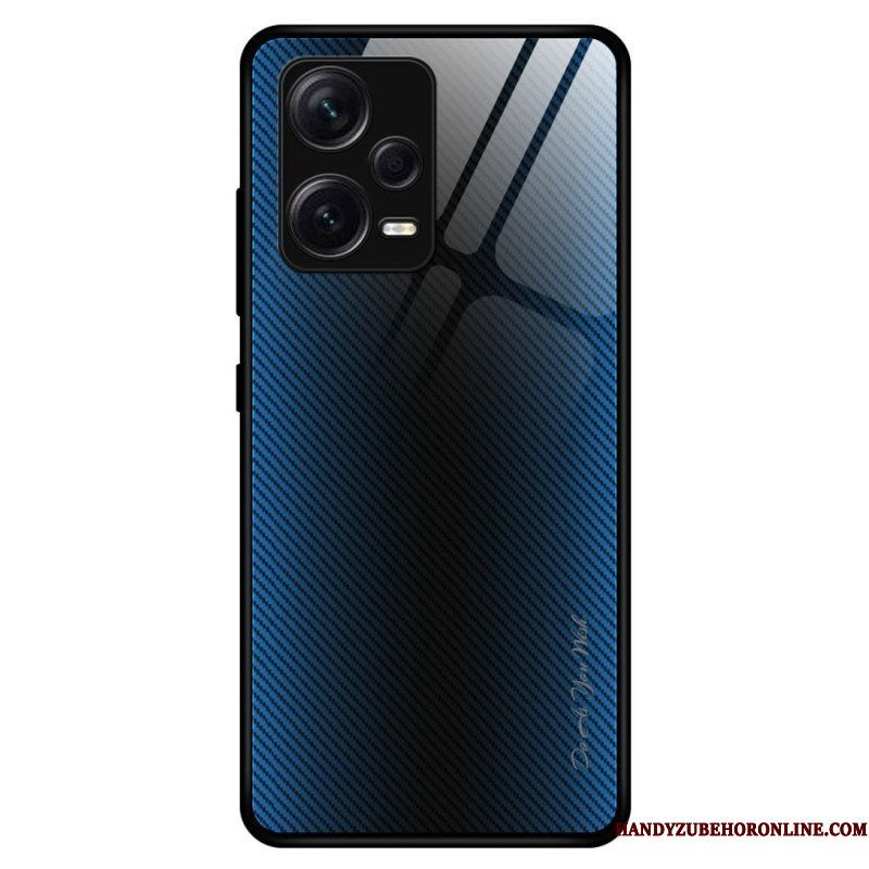 Hoesje voor Xiaomi Redmi Note 12 Pro Plus Koolstofvezel Gehard Glas