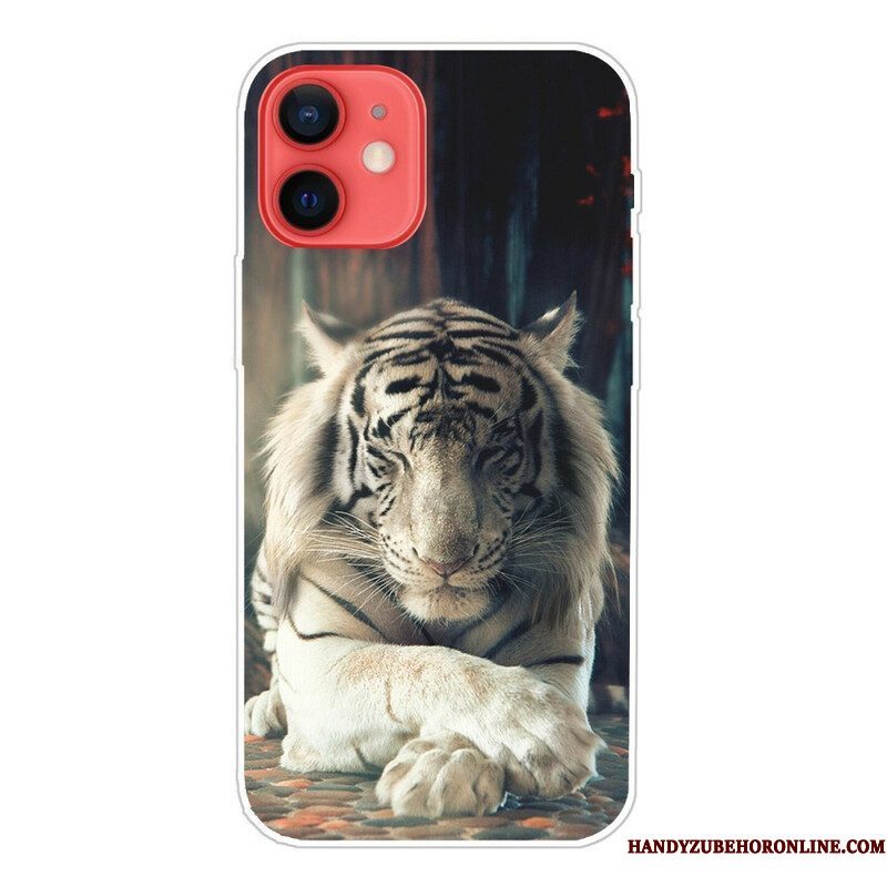 Hoesje voor iPhone 13 Mini Flexibele Tijger