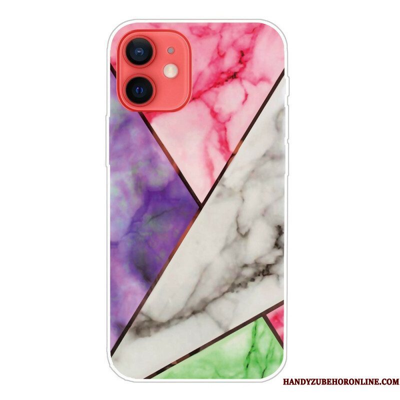 Hoesje voor iPhone 13 Mini Variabel Geometrisch Marmer