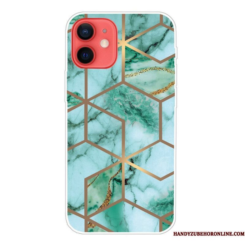 Hoesje voor iPhone 13 Mini Variabel Geometrisch Marmer