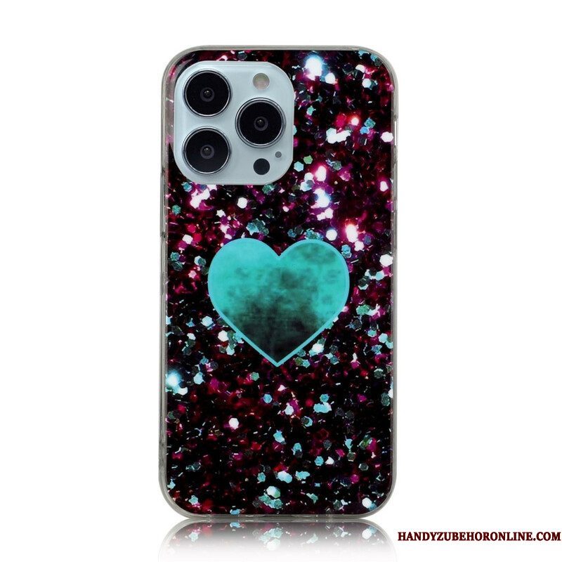 Hoesje voor iPhone 13 Pro Glitter Marmer