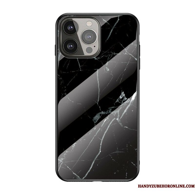 Hoesje voor iPhone 13 Pro Marmeren Kleuren Gehard Glas