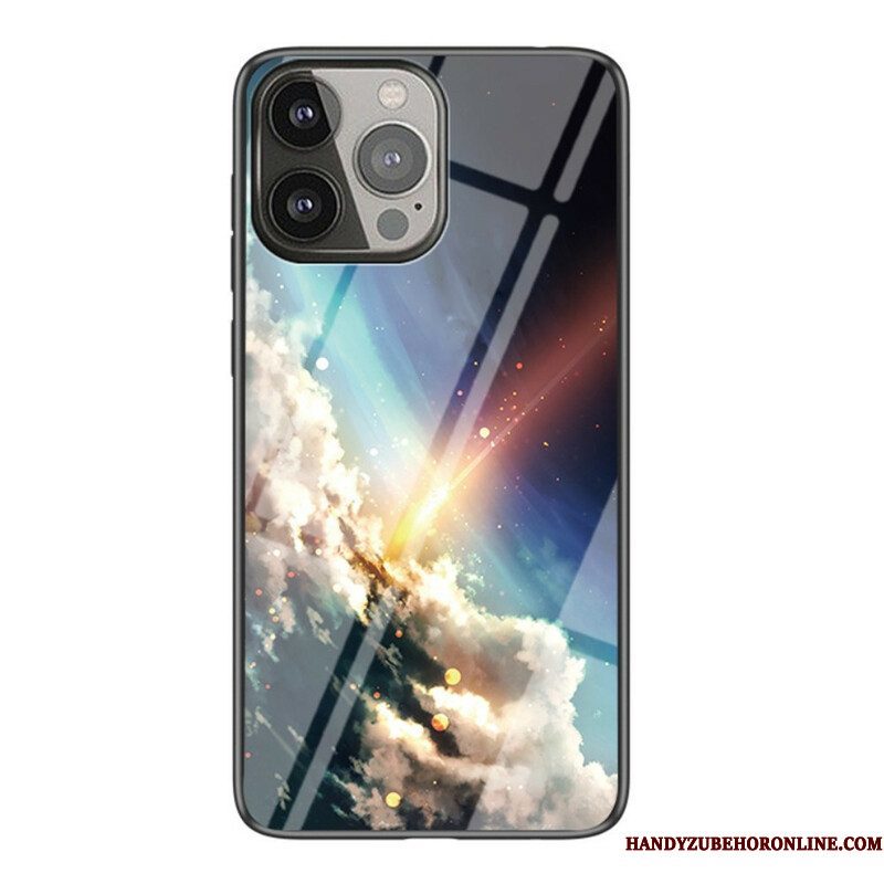 Hoesje voor iPhone 13 Pro Sterrenhemel Gehard Glas