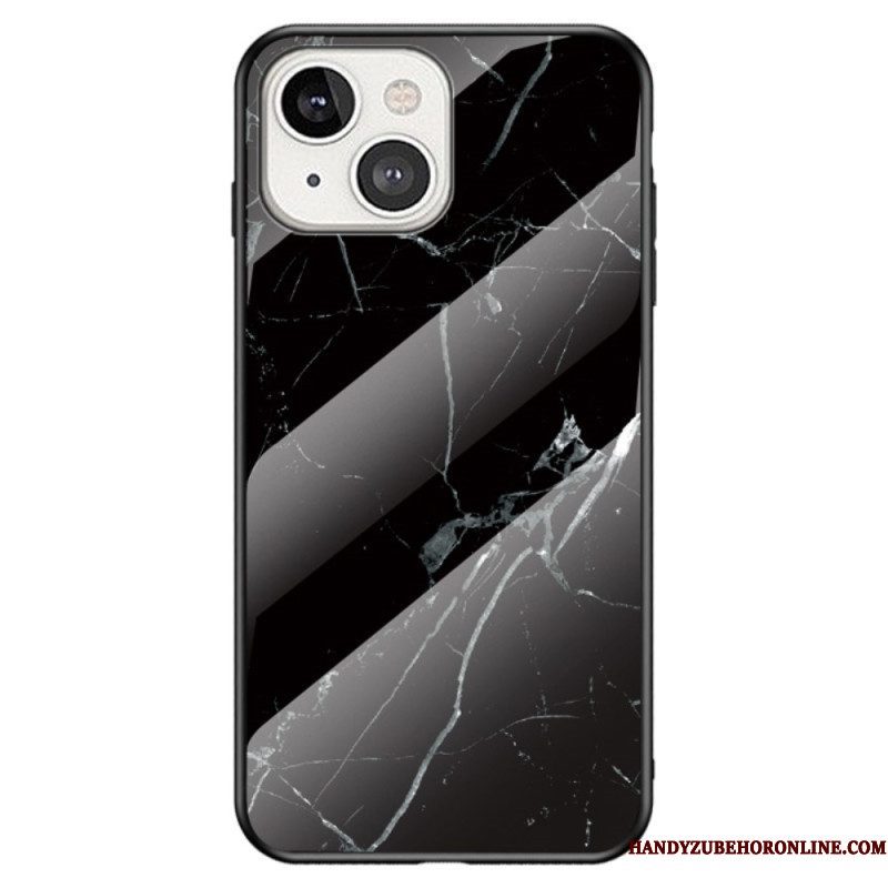 Hoesje voor iPhone 14 Marmer Gehard Glas