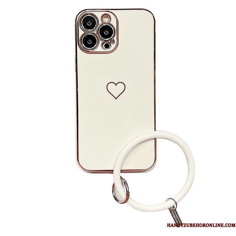 Hoesje voor iPhone 14 Plus Hart Met Riem In Ringstijl