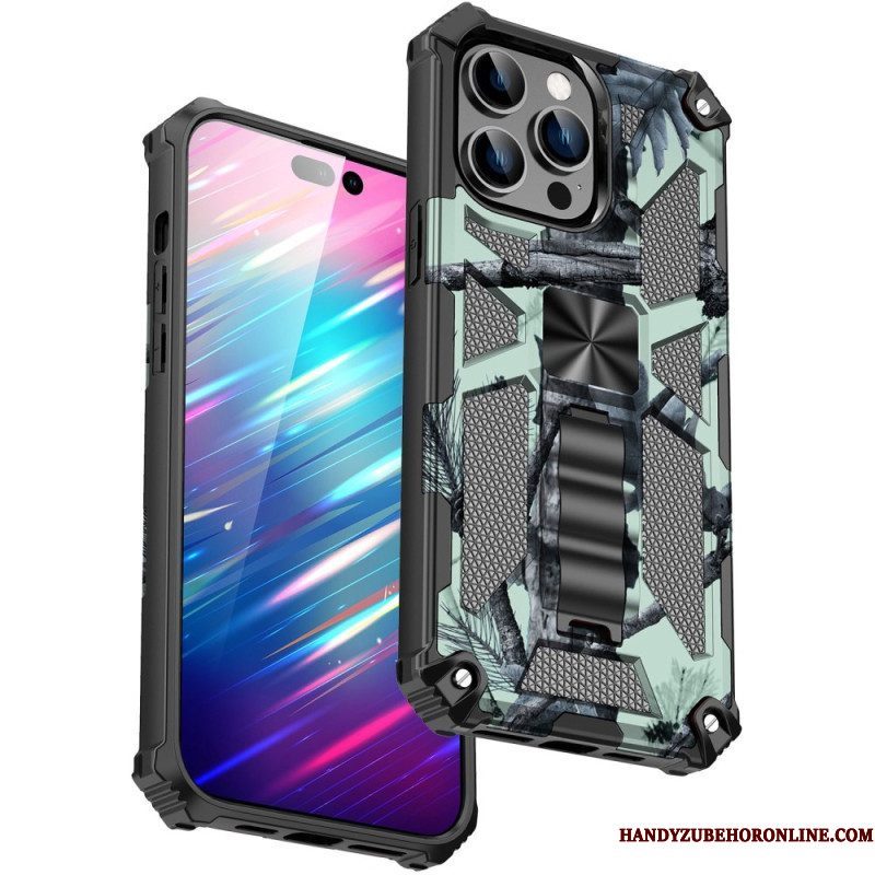 Hoesje voor iPhone 14 Pro Camouflage Verwijderbare Ondersteuning